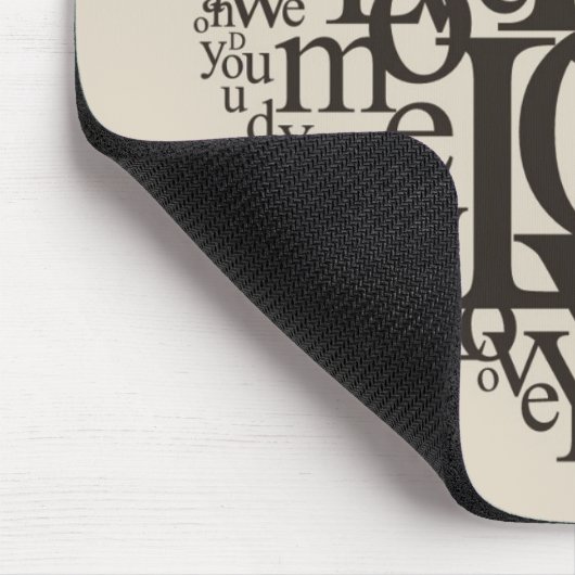 Hartvorm uit letters muismat (Hoek)