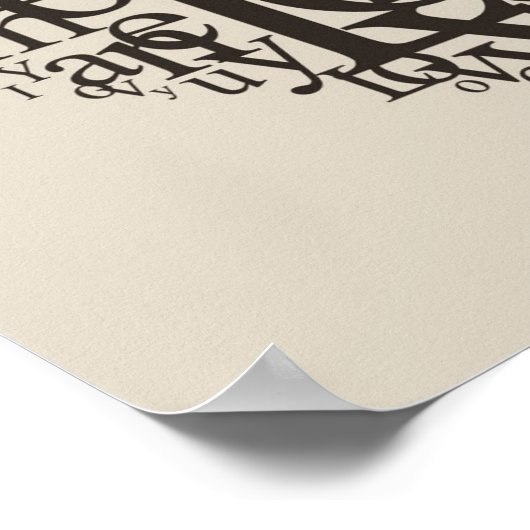 Hartvorm uit letters poster (Hoek)