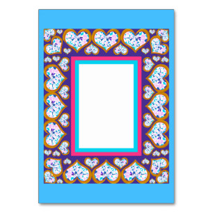 Hartvormdiamanten in gouden foto-lijst tablecard kaart