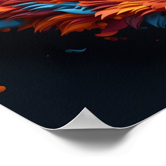 Hartvormen in 3D in levendige kleuren Poster (Hoek)