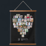 Hartvormig 29 Fotocollage Familie Naam zwart Hangend Wandkleed<br><div class="desc">De fotovertoning van de douane op grote muur die, verder gepersonaliseerd met uw familienaam hangt. Het fotomalplaatje toont uw afbeeldingen in een hart gevormd fotocollage die 29 afbeeldingen houdt. Uw foto's worden getoond in een mengeling van vierkant, landschap en portretformaten en, als u om het even welke problemen met plaatsing...</div>