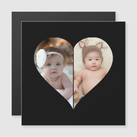 Hartvormig 2 foto collage (Voorkant / Achterkant)