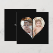 Hartvormig 2 foto collage aankondiging (Voorkant / Achterkant)