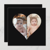 Hartvormig 2 foto collage bedankkaart (Voorkant / Achterkant)