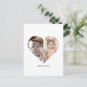 Hartvormig 2 foto collage briefkaart (Staand voorkant)