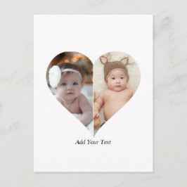 Hartvormig 2 foto collage briefkaart