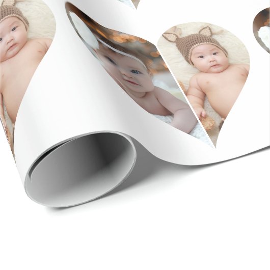 Hartvormig 2 foto collage cadeaupapier (Rol Hoek)