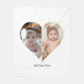 Hartvormig 2 foto collage fleece deken (Voorkant)