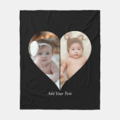 Hartvormig 2 foto collage fleece deken (Voorkant)