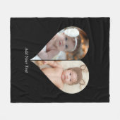 Hartvormig 2 foto collage fleece deken (Voorkant (Horizontaal))