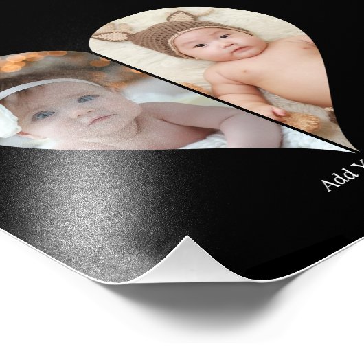 Hartvormig 2 foto collage foto afdruk (Hoek)