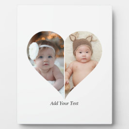 Hartvormig 2 foto collage fotoplaat