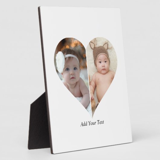 Hartvormig 2 foto collage fotoplaat (Zijkant)