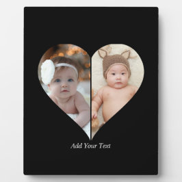 Hartvormig 2 foto collage fotoplaat