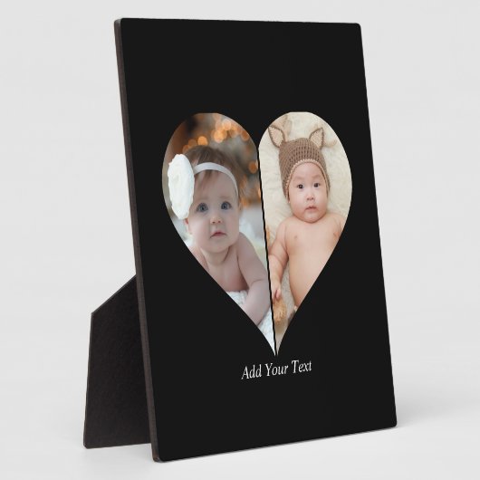 Hartvormig 2 foto collage fotoplaat (Zijkant)
