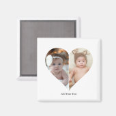 Hartvormig 2 foto collage magneet (Voorkant / Achterkant)