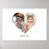 Hartvormig 2 foto collage Poster (Voorkant)