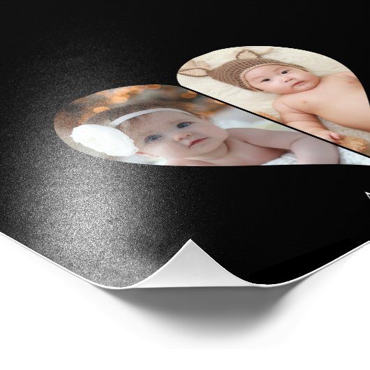 Hartvormig 2 foto collage Poster (Hoek)