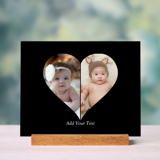 Hartvormig 2 foto collage Poster (Neutraal)