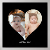 Hartvormig 2 foto collage poster (Voorkant)