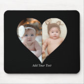 Hartvormig 2 foto collage Poster Muismat (Voorkant)