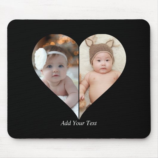Hartvormig 2 foto collage Poster Muismat (Voorkant)