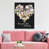 Hartvormig 36 Foto Collage Love Life Family Can Canvas Afdruk (Insitu (Woonkamer))