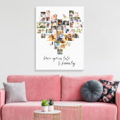 Hartvormig 36 Foto Collage Love Life Family Canvas Afdruk (Insitu (Woonkamer))
