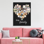 Hartvormig 36 Foto collage Ons gezinshoofdschrift Canvas Afdruk (Insitu (Woonkamer))