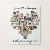 Hartvormig 36 Foto collage zal je me trouwen Legpuzzel (Verticaal)