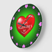 Hartvormig 3d rood liefdessymbool-50420 grote klok (Hoek)