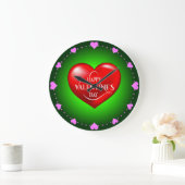 Hartvormig 3d rood liefdessymbool-50420 grote klok (Huis)