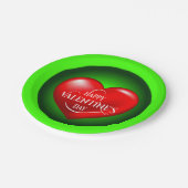 Hartvormig 3d rood liefdessymbool-50420 papieren bordje (Gekanteld)