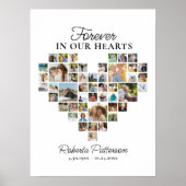 Hartvormig 48 Fotocollage Begrafenis Poster (Voorkant)