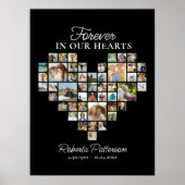 Hartvormig 48 Fotocollage Begrafenis Poster (Voorkant)