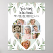 Hartvormig 8 Photo Collage Memorial Greenery Poster (Voorkant)