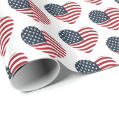 Hartvormig Amerikaans vlagpapier Cadeaupapier (Rol Hoek)