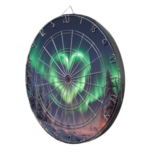 Hartvormig Aurora borealis Dartbord (Voorkant Rechts)