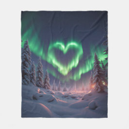 Hartvormig Aurora borealis Fleece Deken