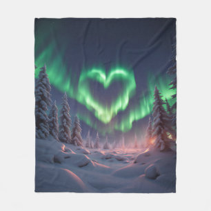 Hartvormig Aurora borealis Fleece Deken