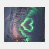 Hartvormig Aurora borealis Fleece Deken (Voorkant (Horizontaal))