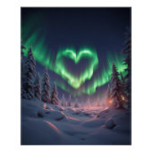 Hartvormig Aurora borealis Perfect Poster (Voorkant)