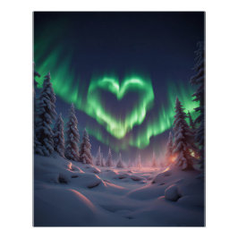 Hartvormig Aurora borealis Perfect Poster