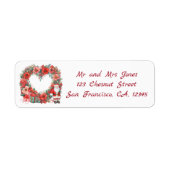 Hartvormig bloemenkrans - Kerstman Etiket (Voorkant)