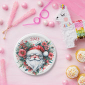 Hartvormig bloemenkrans - Kerstman Papieren Bordje (Feest)