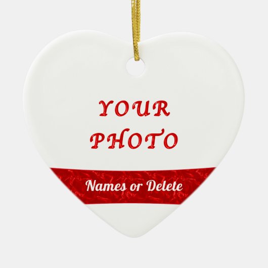 Hartvormig Custom Photo Ornament met Jouw naam (Voorkant)