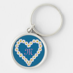 Hartvormig Daisy Chain Monogrammed Sleutelhanger