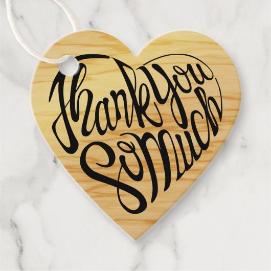 Hartvormig dank je wel in 4 talen bedankjes labels (Voorkant)