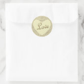Hartvormig decoratief Bord crème "Love" Sticker (Tas)