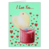 Hartvormig Flame Red Candle Art Valentijnsdag (Voorkant)